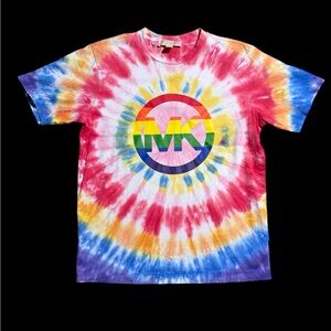 Michael Kors Red and Yellow Tie-Dye Shirt